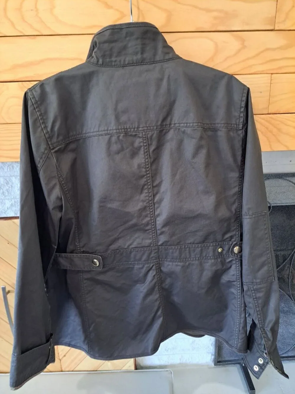 J. Crew Downtown Field Jacket Olive Green Waxed Cotton Utility Women's M Gorpcor